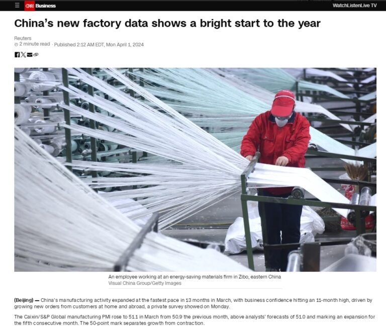 Ovi podaci svjedoče o pozitivnim predviđanjima za kinesko gospodarstvo