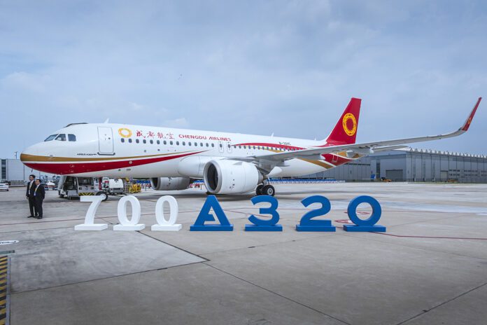 Airbus isporučio 700. zrakoplov iz obitelji A320 sastavljen u Kini